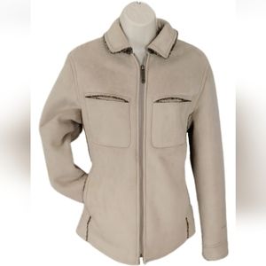 Woolrich Women's Full Zip Sherpa lined Jacket Size XS Khaki Casual Warm Outdoor